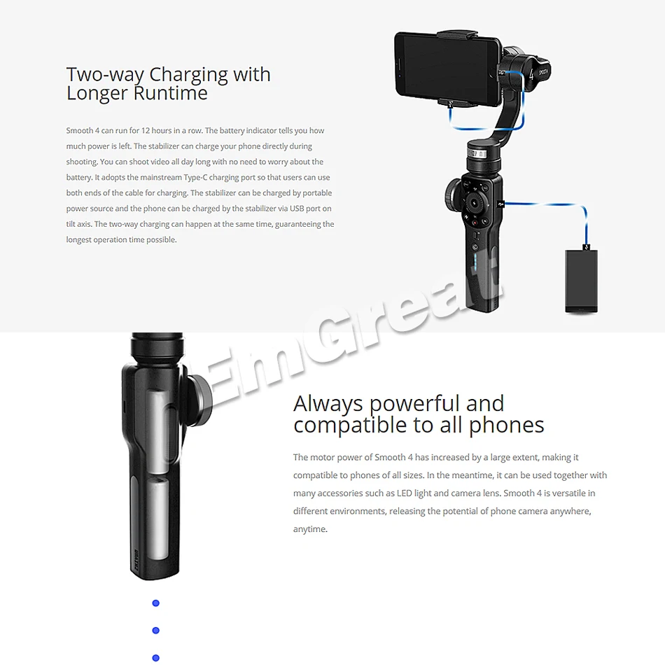 3 осевой ручной гиростабилизатор Zhiyun Smooth 4 портативный стабилизатор для iPhone X 8Plus 8