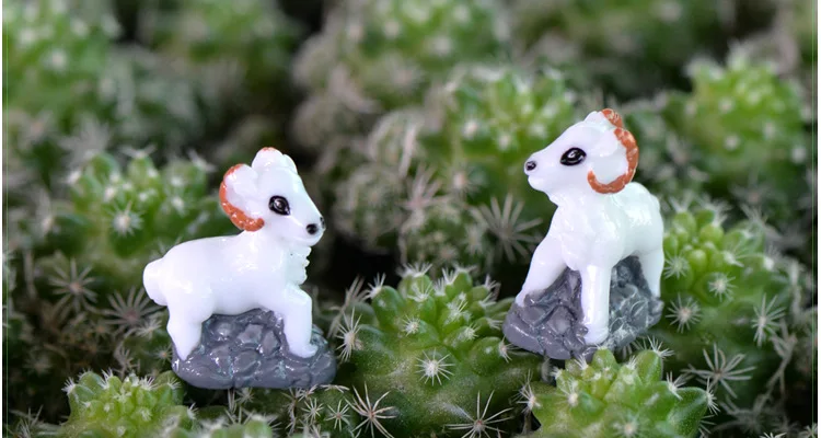 2019 1 шт. милый белая козья DIY Смола Сказочный Сад ремесло украшения миниатюрный