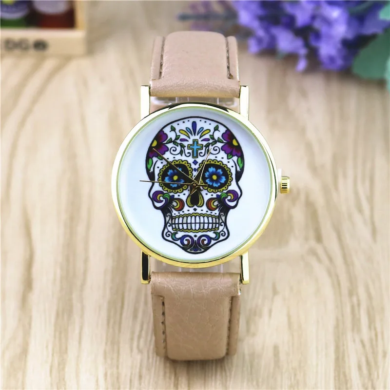 Известный Топ люксовый бренд ghost head belt мужские часы модные кварцевые женские
