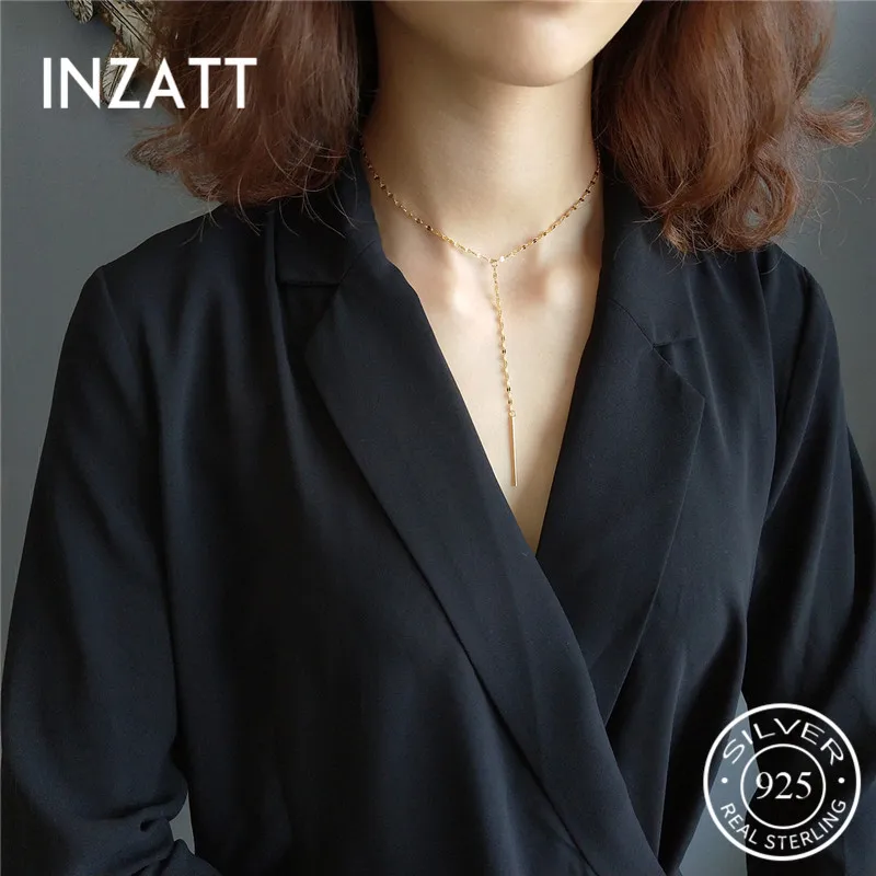 

Чокер INZATT Boho из настоящего серебра 925 пробы женский, элегантное ожерелье с подвеской-палочкой, модное Ювелирное Украшение для вечеринки, акс...