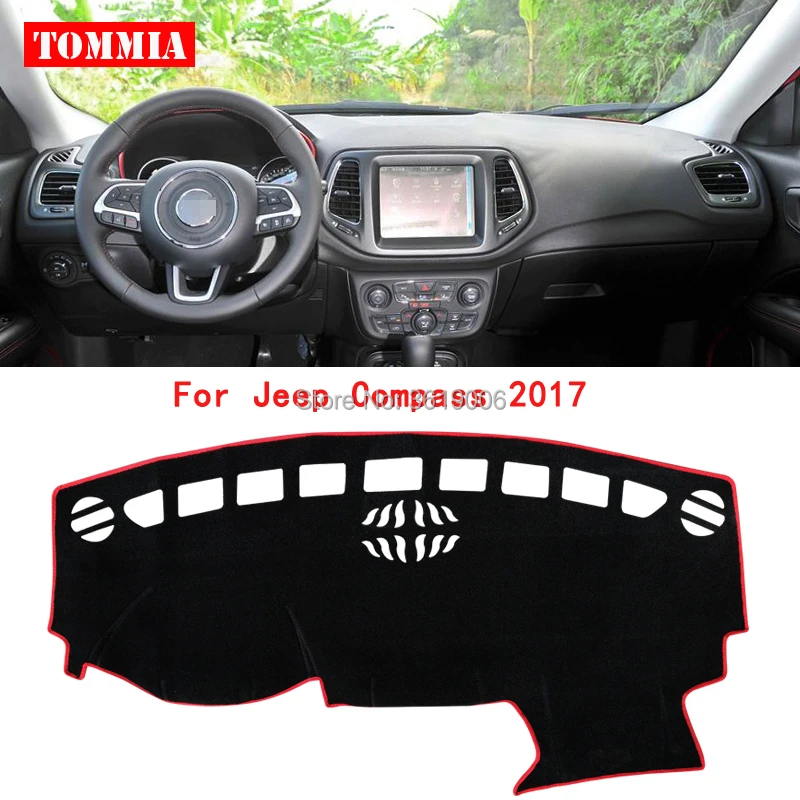 

TOMMIA Interior Dashboard Cover Light Avoid Pad Photophobism Mat Sticker For Jeep Compass 2017