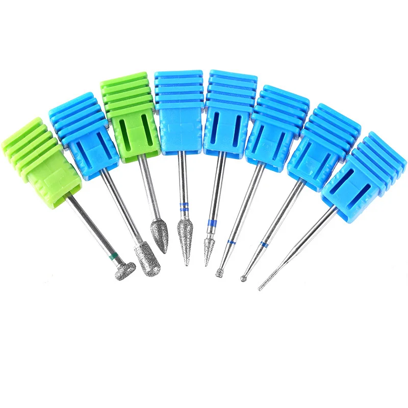 Blueness 8 Style Diamond Nail Drill Bits Tools Electric Milling Cutter Manicure Accessories | Красота и здоровье