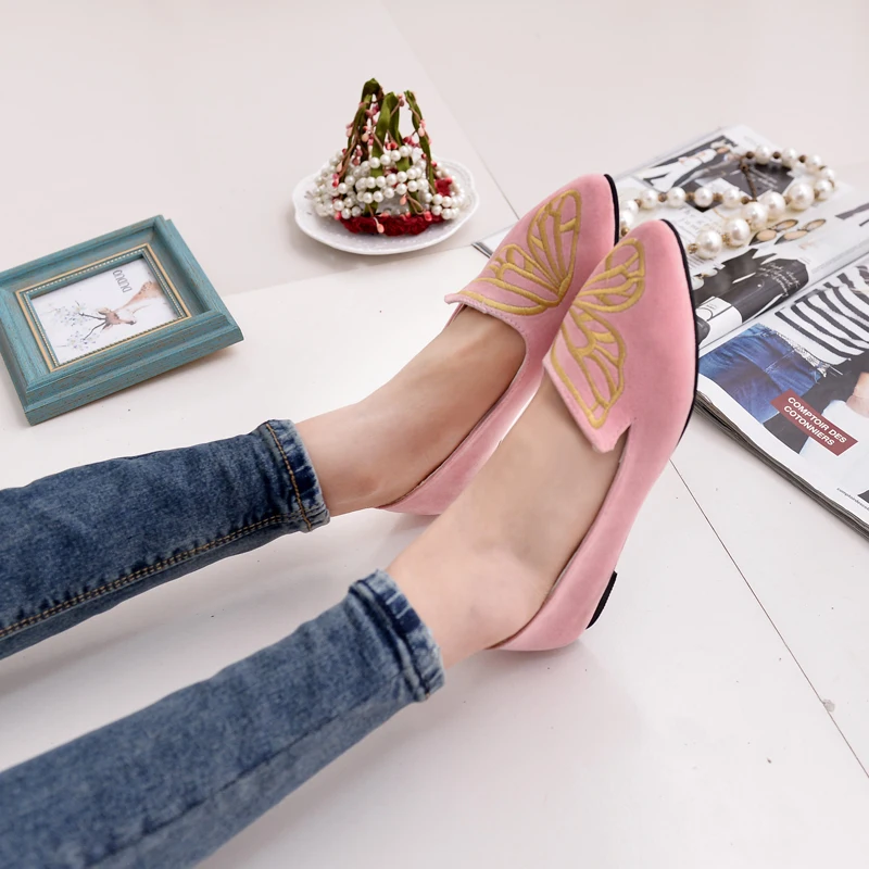 Новинка 2017 года Модные женские балетки на плоской подошве с острым носком сезон