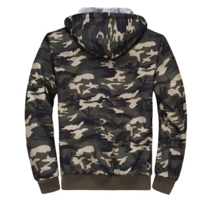 2018 camouflage Super Warm Hoodies Sweatshirts for Men Winter Thick Fleece Men's Jackets Casual Zip up Hoody Adult Coats Top | Мужская