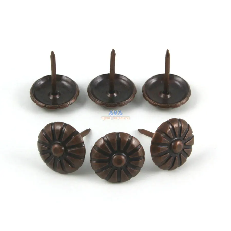 

50 Pieces 16x20mm Antique Copper Flower Upholstery Tacks Nails