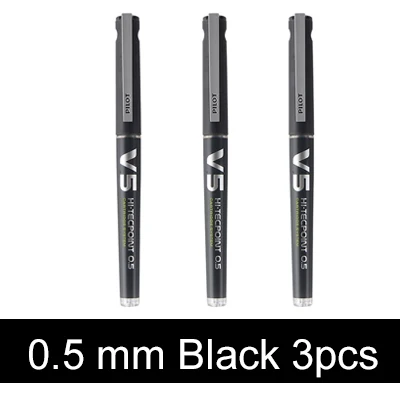 3pcs 0.5 Black LifeMaster пилот V5 V7 Hi-Tecpoint картридж Системы Ручка-роллер 0,5/0,7 мм кончик иглы многоразового использования - Цвет: 3pcs 0.5 Black
