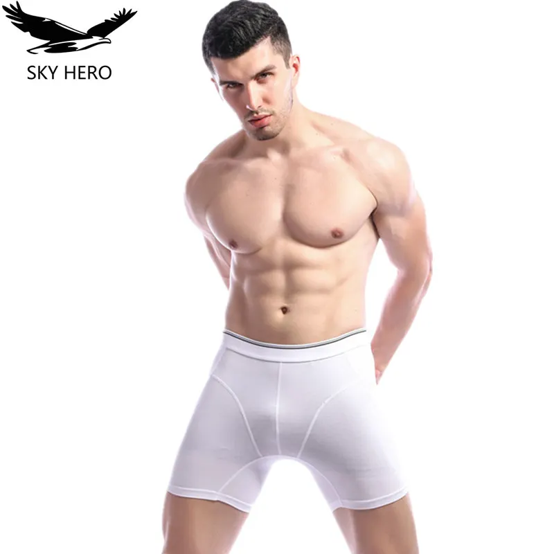 2019 хлопок длинные ноги Для мужчин s боксеры нижнее белье трусы Pour Homme шорты