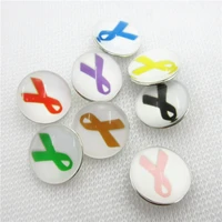 20pcslot glass cancer breast awareness ribbon snaps button 18mm ginger button snap pendantbracelet charms diy snap jewelry
