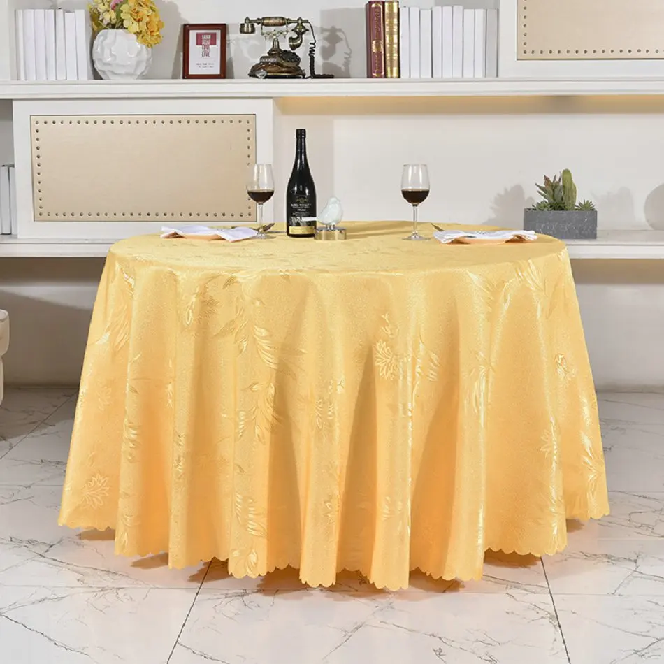 gold yellow Жаккардовая скатерть круглая/прямоугольная Цветочная скатерть для дома отель Свадебная Праздничная скатерть - Цвет: gold yellow