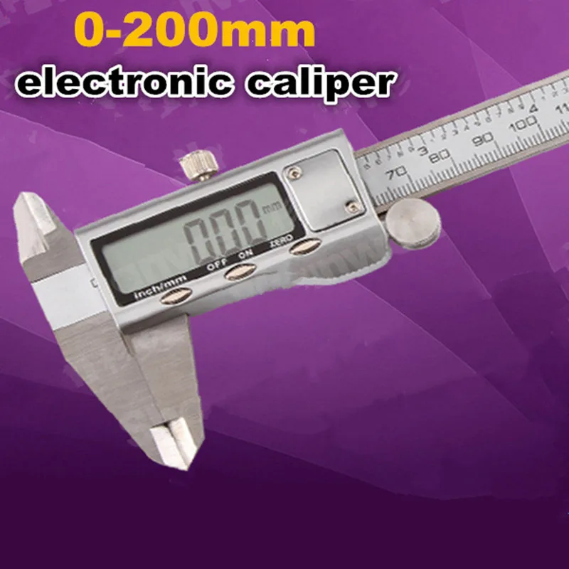 

Stainless Steel 8 "200 mm Widescreen Carbon Fiber digital Electronic Accurately Measuring calipers measurement tool
