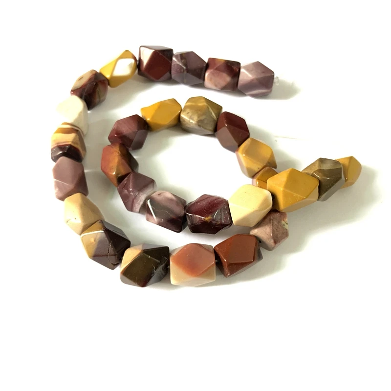 

Wholesale 1string of 15“ Natural Mookaite Faceted Nugget Beads 10-14mm Mookite Stone Loose Beads for Jewelry DIY