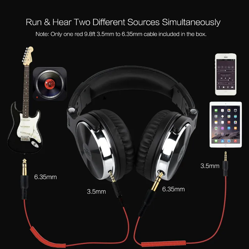 Oneodio Накладные Наушники Hi-Fi Studio DJ наушники проводной монитор Музыка игровая гарнитура наушники для телефона компьютер ПК с микрофоном