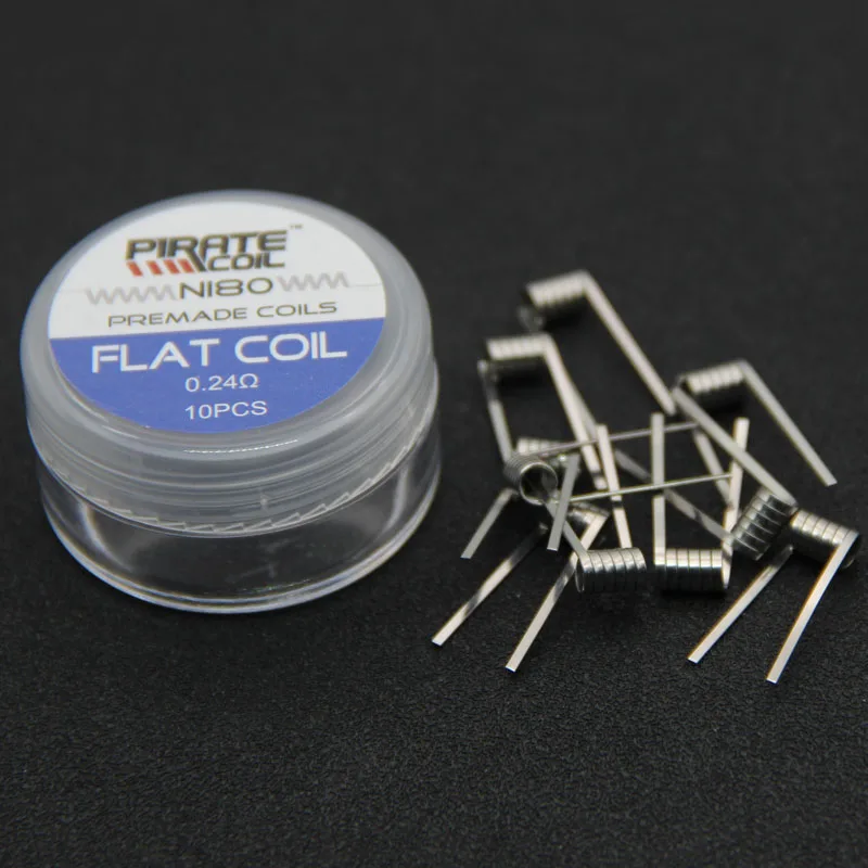 Обновление 10 шт. NI80 Nichrome плоские готовые катушки для электронных сигарет