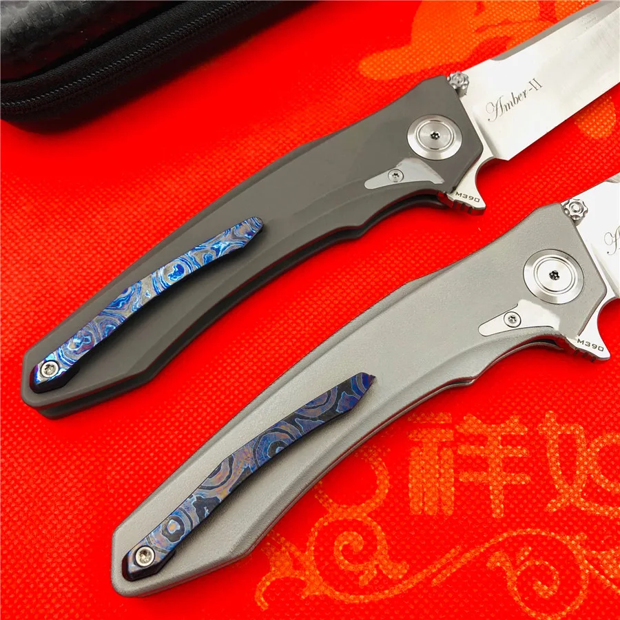 MAXACE Полуночный Кот складной нож M390 сталь-в-одном титановый сплав ручка Открытый Кемпинг рыболовные инструменты