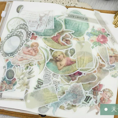 02 64 шт./пакет Винтаж Кофе история washi бумага Стикеры посылка DIY дневник декоративные наклейки альбом для скрапбукинга - Цвет: 02
