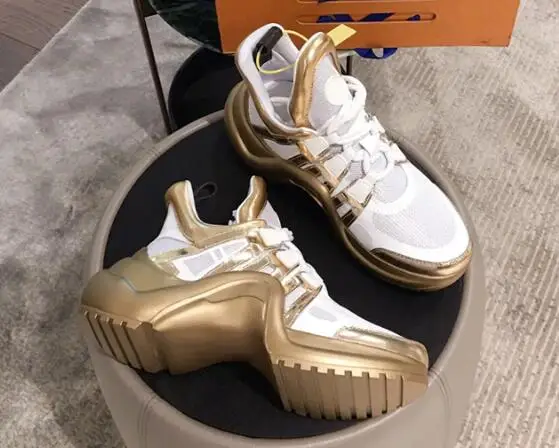 

BONJEAN Fashion Silver Leather Platform Daddy Sneakers for Woman Round Toe Lace-up Casual Shoes Ins Style Celebrity Leisure Shoe