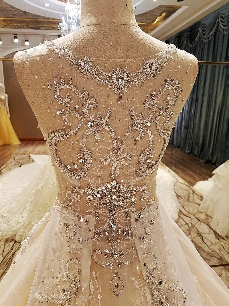 LS86984 свадебное платье с кружевомроскошные свадебные платья вышитые бисером