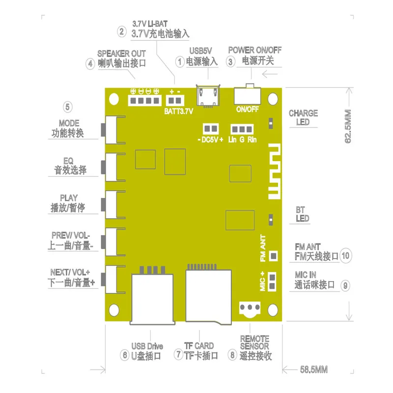 

2018 Bluetooth amplifier board digital amplifier board with USB flash drive USB TF card MP3 decoding player board