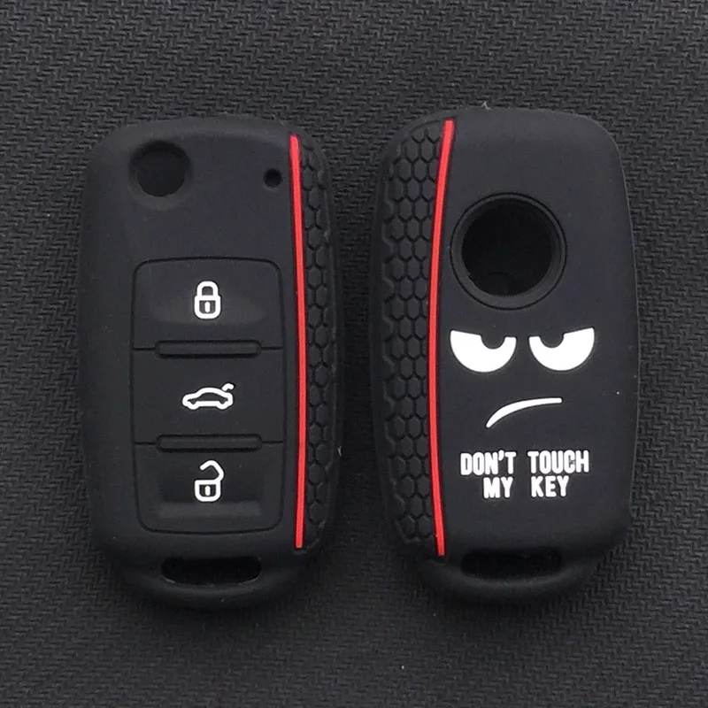 Силиконовый чехол Dont Touch My Key для ключей с сигнализацией для VW Caddy Polo Tiguan Bora, автомобильные аксессуары, дистанционный колпачок