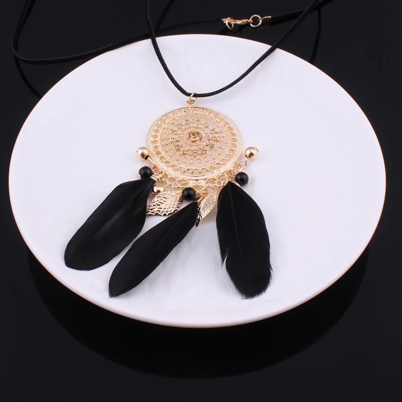 Tenande дизайн ювелирных изделий цыганское перо ожерелье с кисточками для женщин