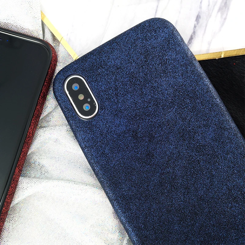 Чехол-накладка из искусственной кожи с пушистой тканью в стиле ретро для iphone X |