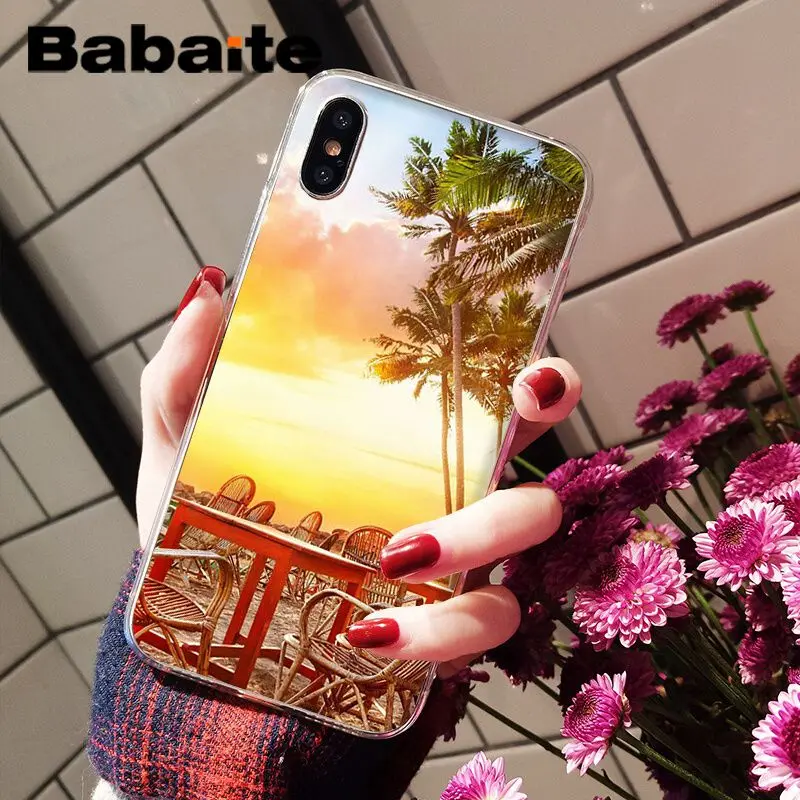 Babaite летний пляжный прозрачный мягкий силиконовый чехол из ТПУ для iPhone 8 7 6 6S Plus 5 5S