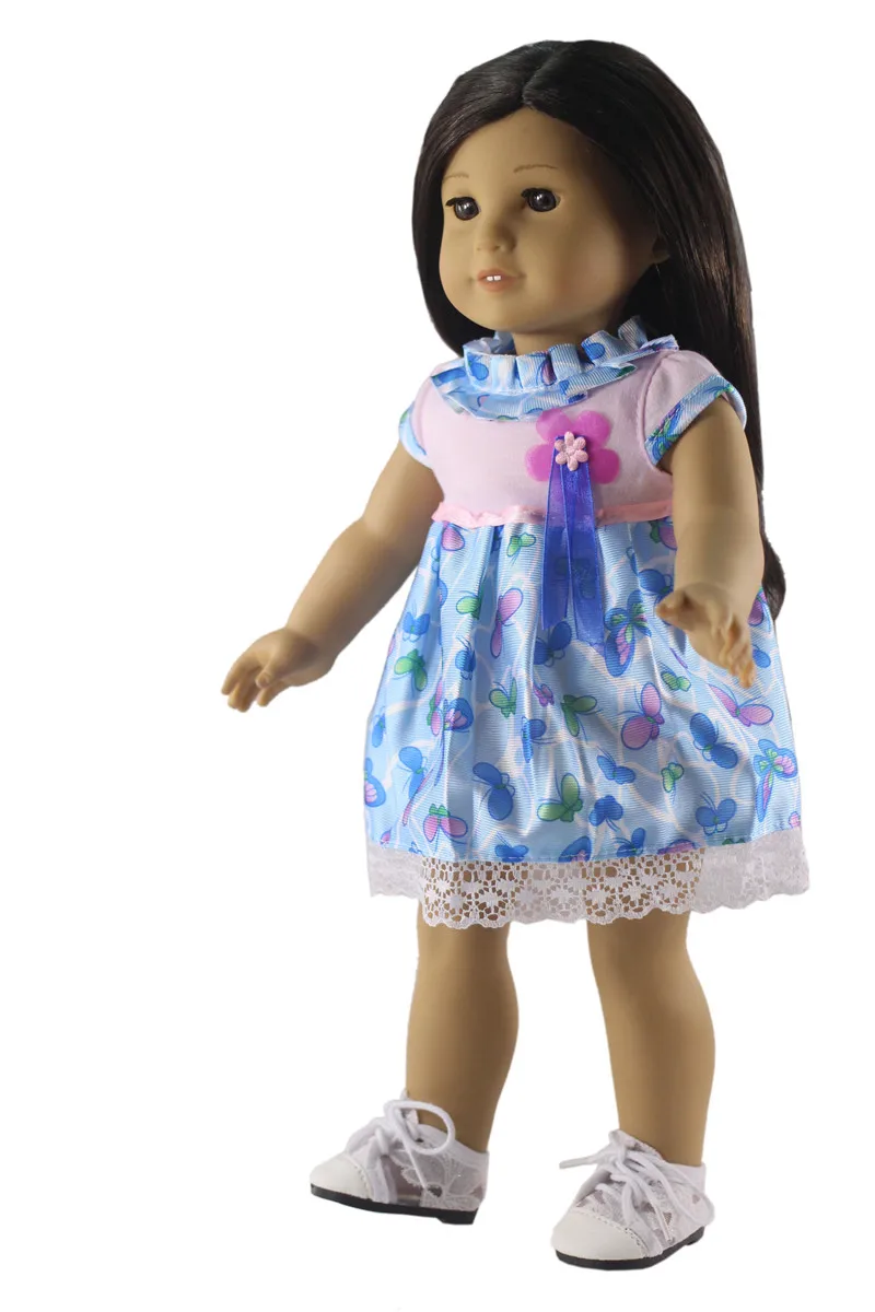 

1 PC Doll Clothes+1 Pairs of Shoes for 18 inch American Doll Handmade Student Clothes X73
