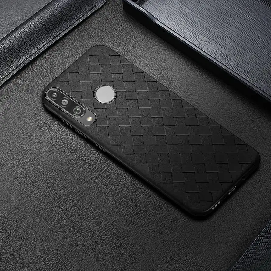 Простой чехол для Huawei P30 Lite искусственная кожа с 3D рисунком мягкая задняя крышка