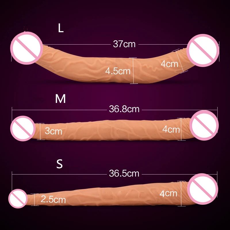 Реалистичный фаллоимитатор 14 дюймов искусственный пенис двойной конец огромный