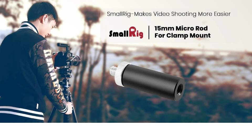 SmallRig стандартный микро 15 мм стержень длиной 1,5 дюйма с 1/" Мужской внутренней резьбой для крепления на зажиме 15 мм стержень-915