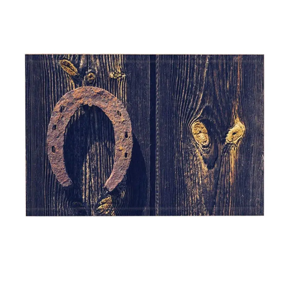 Винтажный декор коврики для ванной ржавчина Подкова деревянный фон Нескользящие