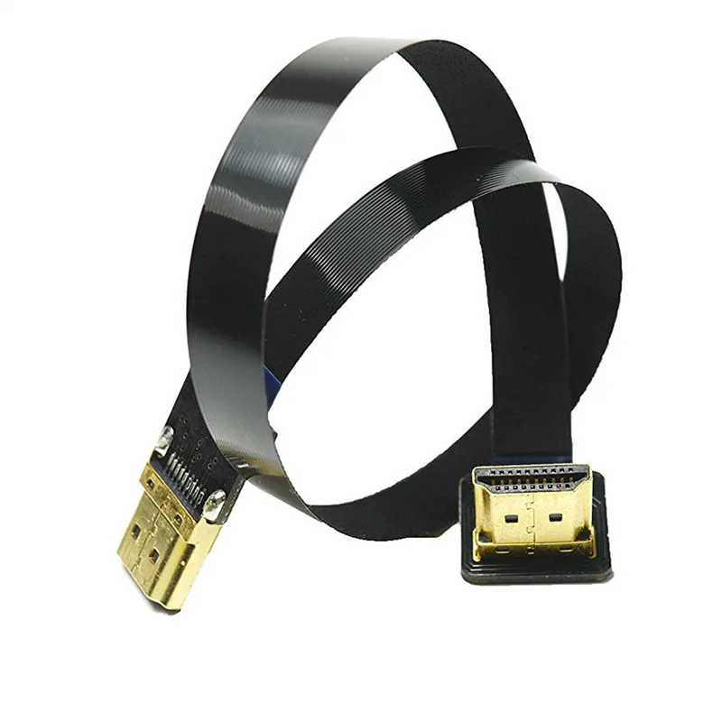 FPV HDMI совместимый штекер 90 градусов вверх адаптер 5 см 80 FPC плоский кабель шаг 20