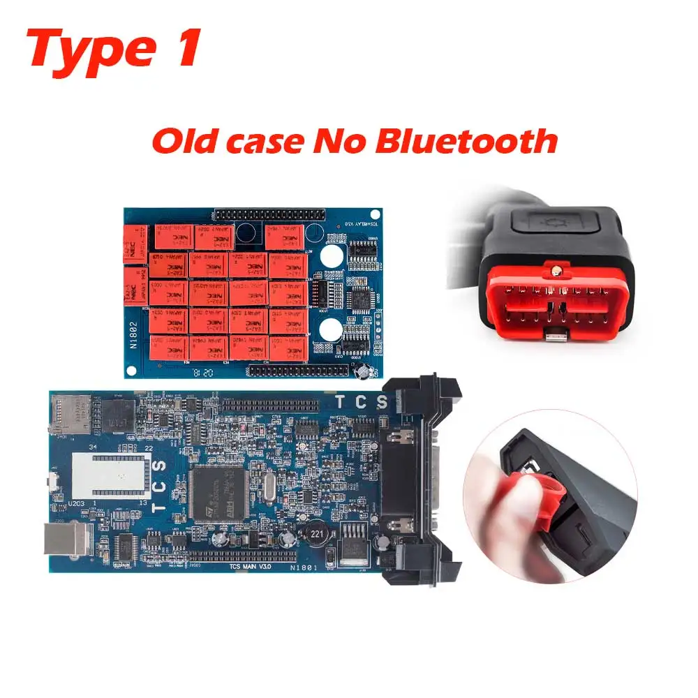 Type 1 old case CDP TCS CDP Pro Plus Bluetooth,00 с ключом для автомобилей/грузовик obd2 диагностический инструмент же как multidiag Pro mvd считыватель кода - Цвет: Type 1 old case