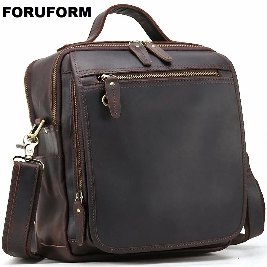

Men's Bag Male Crazy Horse Genuine Leather Messenger Bag Vintage Men's Business Handbag Fashion Men's Crossbody Bags LI-2196