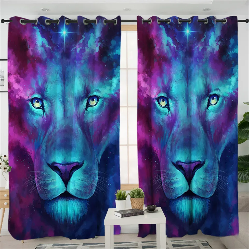 Yin and Yang Wolves by JoJoesArt Curtains 3d Wolf Living Room Curtain Tai Chi Window Treatment Drapes Galaxy Home Decor 1 Piece|Занавески| |