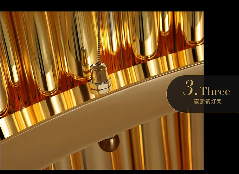 

Brass Coating Metal Hanging Tube Lamp / 100cm Diameter / 24x3W G9 Bulbs