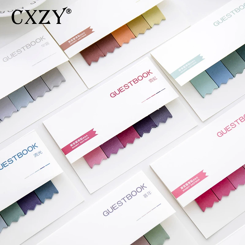 CXZY 2 шт. градиентная клейкая заметка kawaii блокнот планировщик наклейки