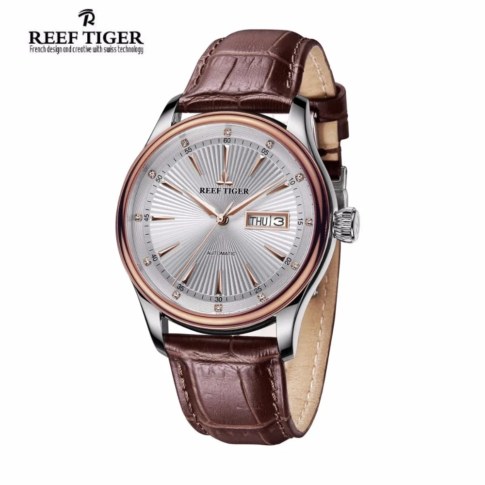 2017 Риф Тигр/RT классический Бизнес мужские часы из розового золота Сталь