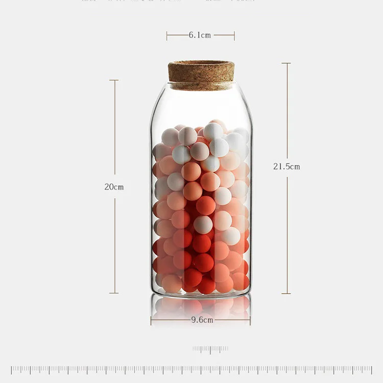 6 размеров Чистая Стеклянная бутылка для хранения для сыпучих продуктов баночки с крышкой специи сахар чай кофе контейнер получить Органайзер баночки - Цвет: 1200ml