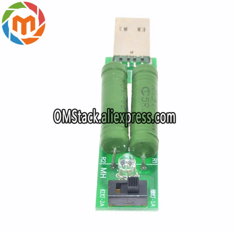 USB mini разряда нагрузочный резистор 2A/1A с коммутатором 1A зеленый светодиод 2A