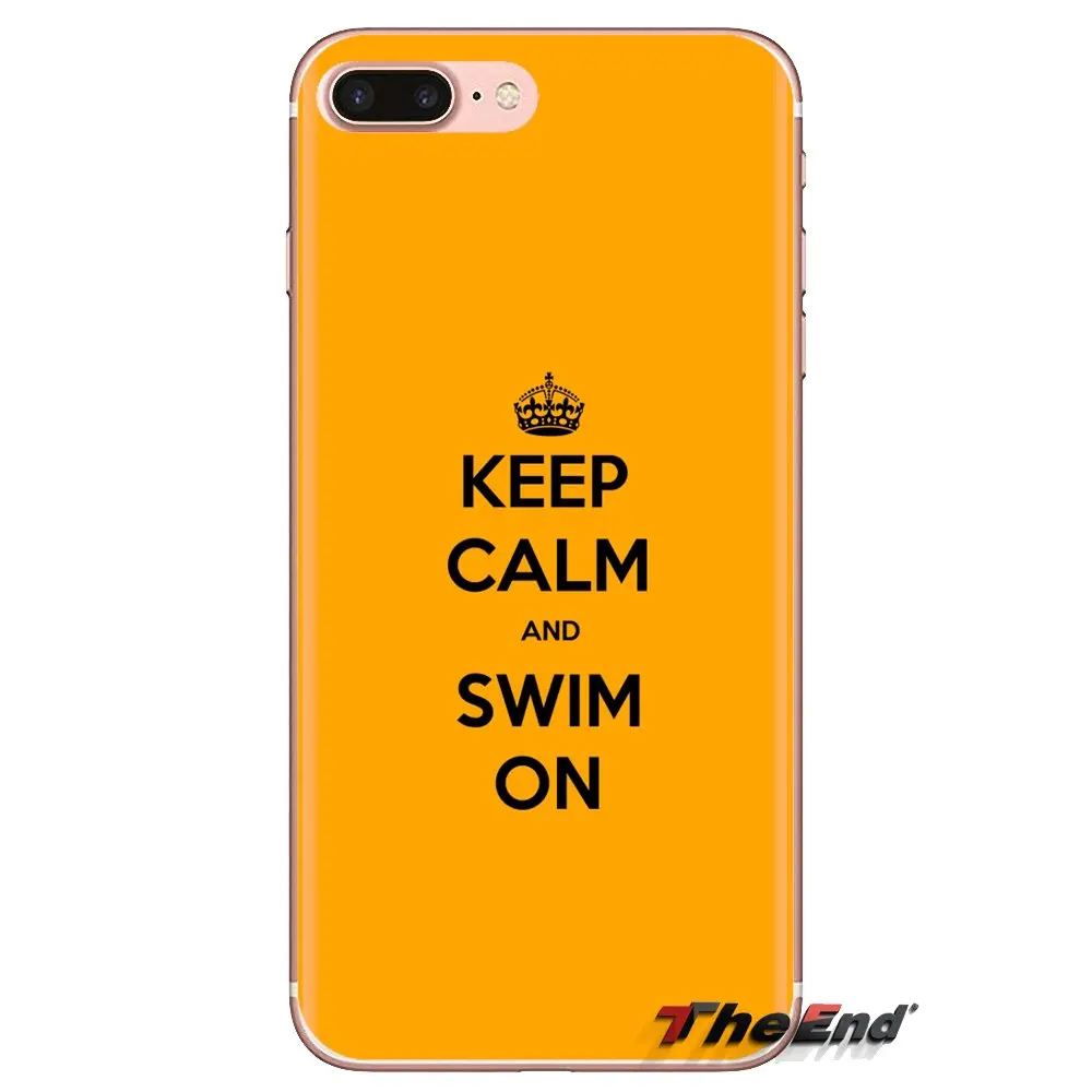 Soft Transparent Cases Covers Keep Calm And Swim On For Samsung Galaxy J1 J2 J3 J4 J5 J6 J7 J8 Plus 2018 Prime 2015 2016 2017 |