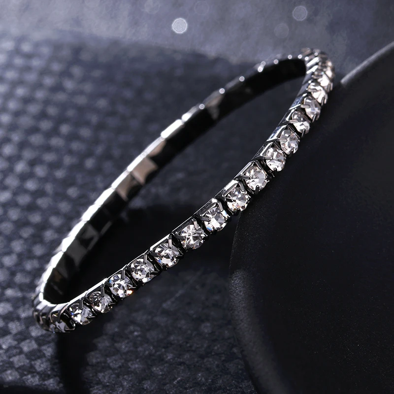 Женские теннисные браслеты с разноцветными кристаллами и фианитом 3 мм|bracelets