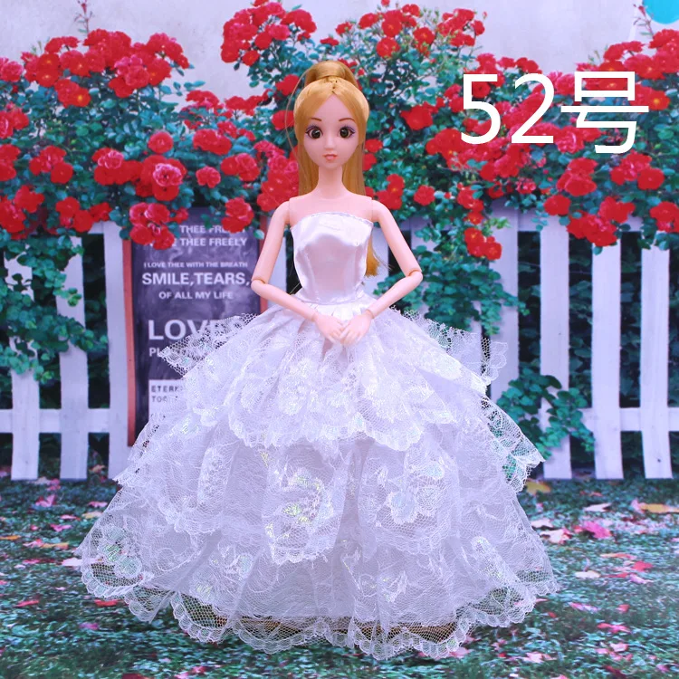 

3pcs/LOT 17 Colors Dolls Accessories Dress Handmake wedding princess Dress Elegant Clothing Gown For doll RANDOM
