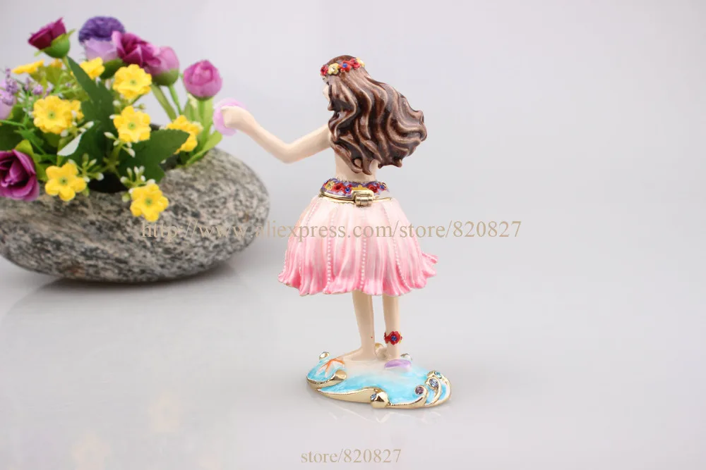 Wedding Gifts Angel Decoration Gifts Vintage Girl Dancing Jewelry Box Hula Girls Shaped Metal Signs