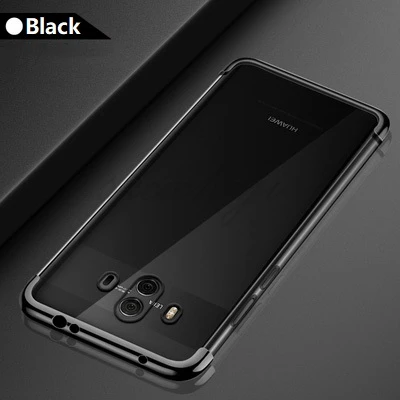 Мягкий ТПУ чехол Anxm для huawei mate 20 20X 20Pro mate 10 Pro, Ультра тонкое прозрачное покрытие, блестящий чехол для huawei mate 20 Pro - Цвет: Black