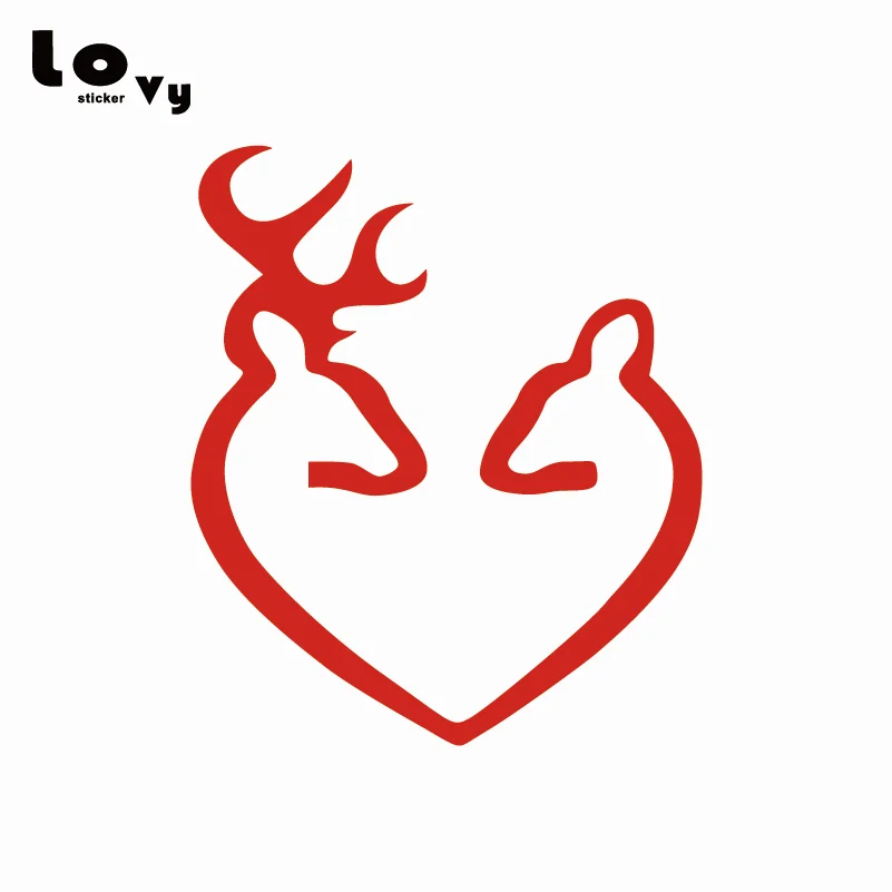 Виниловая наклейка для автомобиля Browning Deer Doe Heart Love забавная с животными