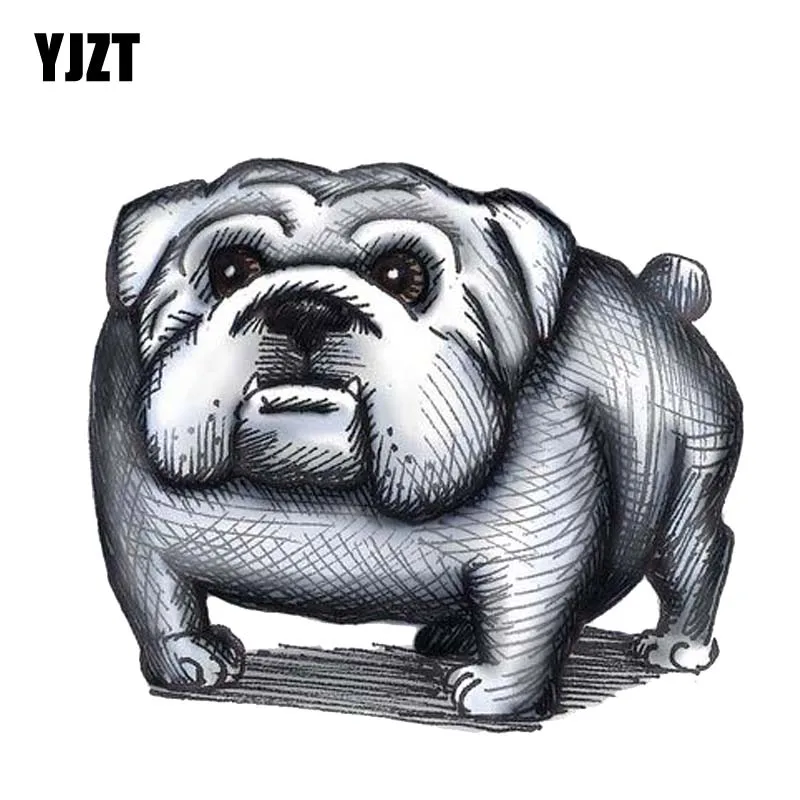 

YJZT 13CM*11.4CM Hand Painted Dog PVC Decal Sticker Car Modelling12-300518