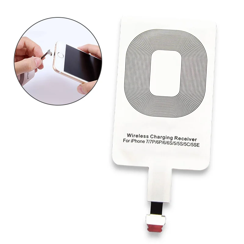 QI беспроводной зарядный приемник Micro USB / Type C адаптер Универсальный для iPhone 6 7 6s plus