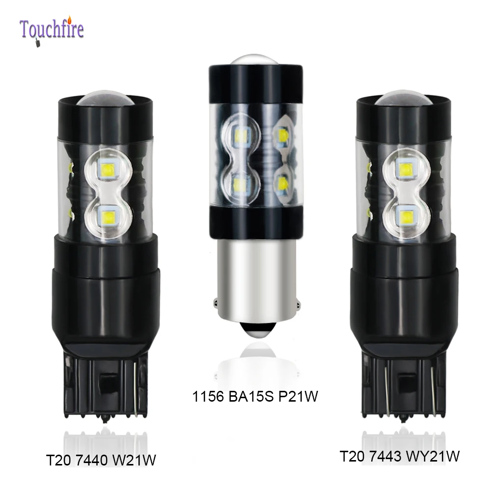 2 шт. светодиодный автомобиль лампы 1156 BA15S P21W 1157 BAY15D T20 Canbus led DRL 12V Авто Фары заднего