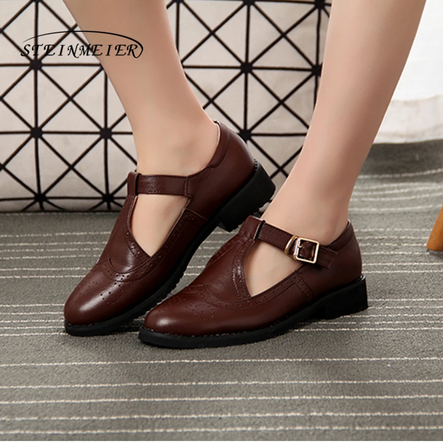 Сандалии женские из натуральной кожи с пряжкой круглым носком|sandals shoes women|sandal